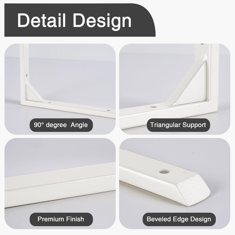 Ouvin Heavy Duty Shelf Brackets 6 inch 4 Pack Wall