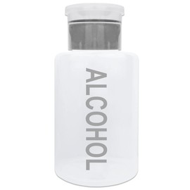 12oz PANA Gray with Word Labeled Push-Down Dispenser Bottle - 1 Bottle - Empty Refillable Pump Bottle for Nail Polish Remover