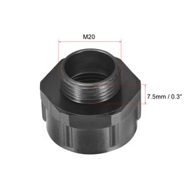 sourcing map Threaded Bushings Nylon Connector Adaptor M20 Outer Thread to M25 Inner Thread Black, 3 Pcs