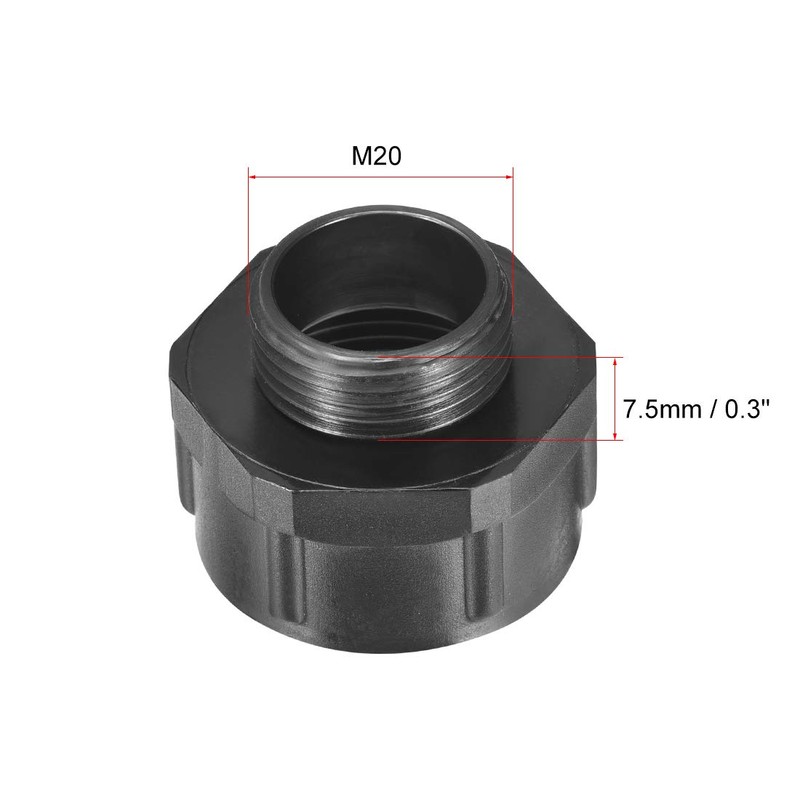 sourcing map Threaded Bushings Nylon Connector Adaptor M20 Outer Thread