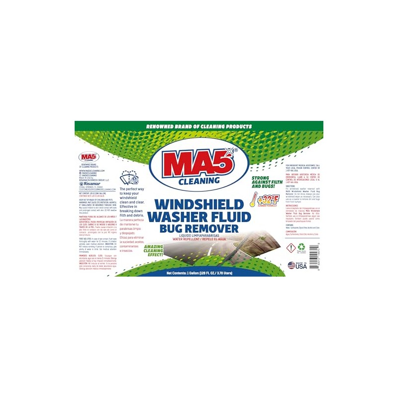 MA5X Bug Remover Windshield Washer Fluid, 1 Gallon