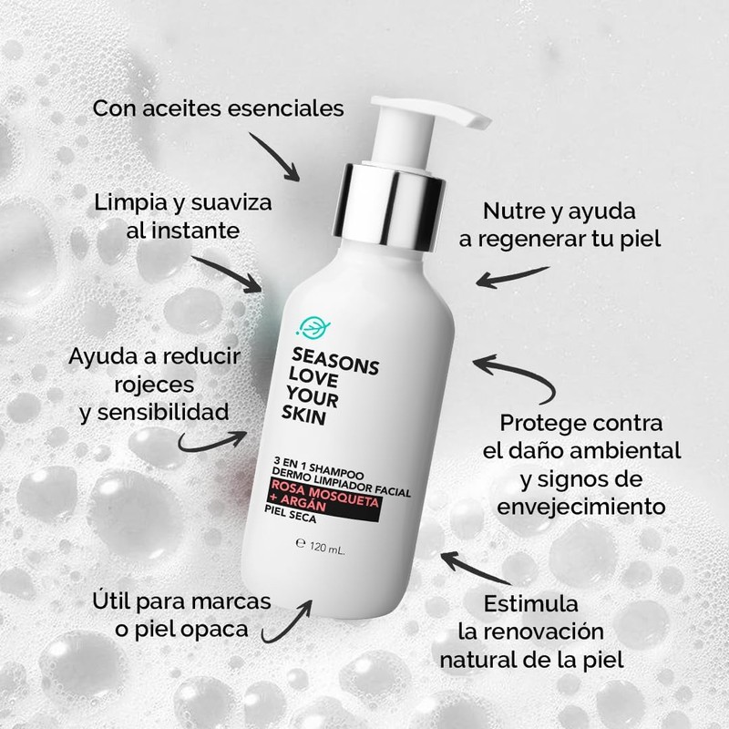 Limpiador Facial Rosa Mosqueta & Argán 120 ml Piel Sensible