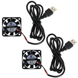 DC 5V USB Cooling Fan with Wires 40 x 40 x 10 mm Pack of 2 40 mm Small Quiet PC Fan 0.65 W 0.05 A 5000 rpm 4.5 m³/h Oil-bearing Sleeve Bearing Brushless DC Fan for 3D Printer Laptops