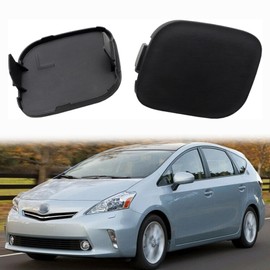 ATUOTPO 1Pair Black Left & Right Front Bumper Tow Hook Towing Eye Cover Cap Compatible with Toyota Prius 2009-2013# 52128-47010 52127-47020