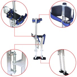 LiGuVCY Adjustable Drywall Stilts 24-40 Inch Aluminum Alloy Stilts for Painting or Cleaning Silver