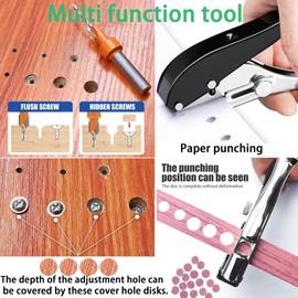KEWAYO Single Hole Punch,Edge Banding Punching Pliers PVC Hole Pliers Edge Band Puncher Plier for DIY Craft Projects Edge Banding Punching Pliers Screw Covers Hole for Bank Card (8MM)