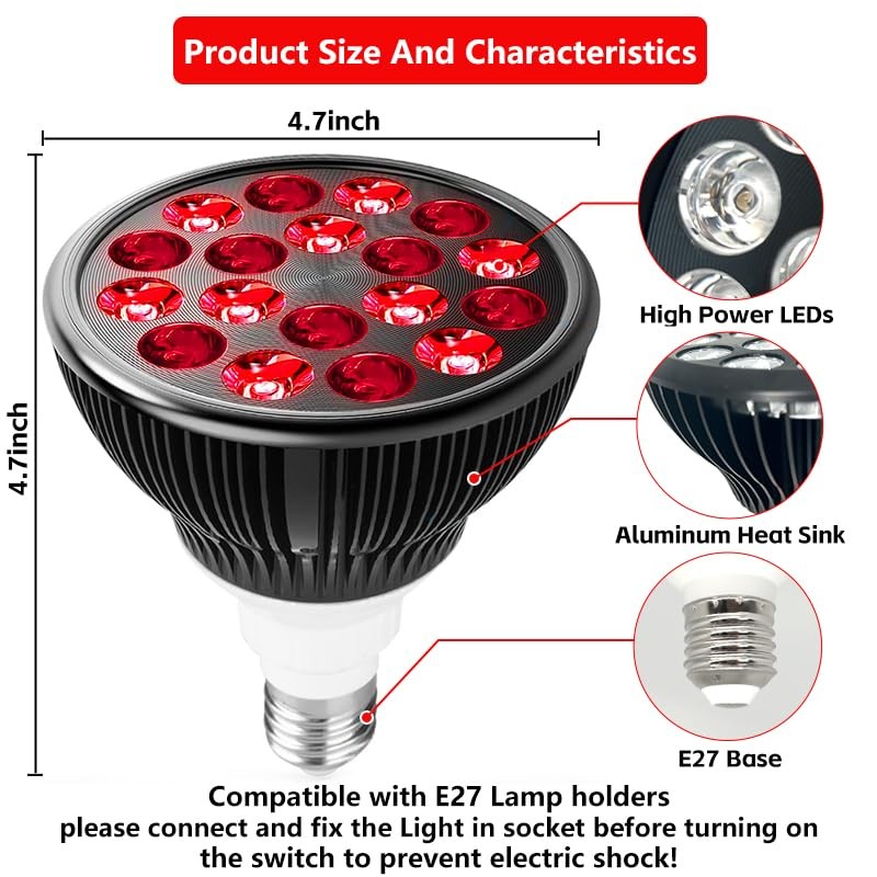 Zarbaha Red & Near Infrared Light Therapy Bulb – 18