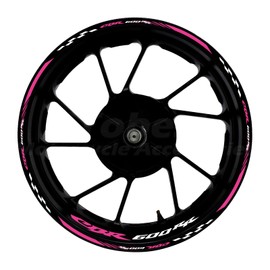 CBR 17 inch Wheel Rim Stickers Decals Tape Compatible with CBR600RR 2003-2025 F5 Motorcycle Reflective Rim Tapes Sticker Stripe(Watermelon Red)