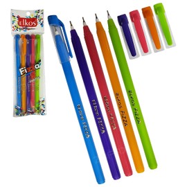 ELKOS BLUE Ballpoint Pens, 0.7mm Fine Point, Pack of 5, Fizza Ball Pens, Smooth Writing, Perfect School Office Home Pens, ZOFAX Black Ball Pen