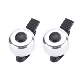 2 Pack Bike Bell Mini Bicycle Bell Thumb Bell for Adults Kids Boys Girls BMX MTB Bicycle Mountain Bike Scooter Folding Bicycle (Silver)
