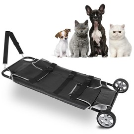 21x46 Folding Animal Stretcher Dog Transport, DNYSYSJ Pet Stretcher Dog Stretcher Pet Trolley with 2 Wheels, Veterinary Stretcher Pet Transport Stretcher for Animal Dog Cat 220LB USA Stock