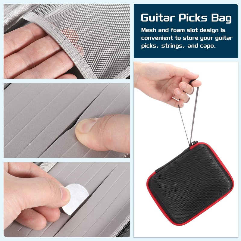 sourcing map Guitar Picks Holder Box Nylon Acoustic Electric Guitar