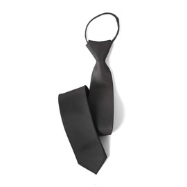 M.H.A.style 20587 Thin Necktie, One-touch, Black (Ceremonial Occasions), Narrow Tie (Children/Adults), Funerals, Memorial Services, 5 Types in Total, C. Adult Slim