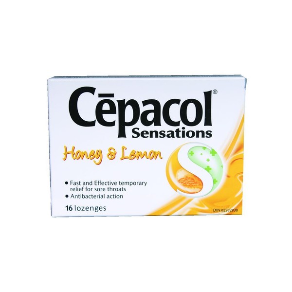CEPACOL SENSATIONS LOZENGES, Honey & Lemon / 16PC