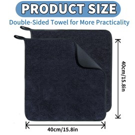 MCSDFN 3 PCS Shiny Bath Drying Towel, Super Absorbent Bath Drying Towels Microfiber Cleaning Cloths for Shower Cars House Kitchen Camping, 15.75 x 15.75 Inch