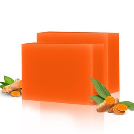 Natural Skin Whitening Soap, Kojic Acid Soap & Turmeric Soap Bar, Vegan, 2 Bars x 100g Gentle Soap to Remove Dark Spots and Hyperpigmentation for Face and Body