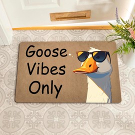 Funny Welcome Doormat Hilarious Unique Goose Vibes Only (23.7 in X 15.6 in) House Warming Gift Doormat With Anti-Slip Rubber Back Door Mats For The Entrance Way Indoor Front Porch Patio Decor Mat
