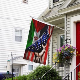 Usa American And Western Sahara Flag 3x5 Ft Flag Double Sided Vertical 3x5 Foot National Flag For Outside Yard Garden Decorative Banner Funny Indoor Outdoor Flags