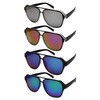 Edge I-Wear Fashion Aviator Brow Bar Plastic Sunglasses w/Mirrored Lens