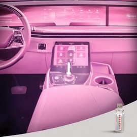 Mini USB Touch Control LED Ambient Light -4 Lighting Modes (Stable/dimmable SOS, Slow Flash, Breathing) Suitable for car interiors, Homes, Camping, and Party Decorations Snaptrol(Pink)