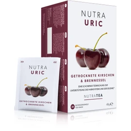 Nutra Tea Nutrauric Blister and Kidney Tea, Nettle Tea Promotes Drainage, Contributes to Joint Health, 40 Reusable Tea Bags, Herbal Tea with Cherries & Nettle