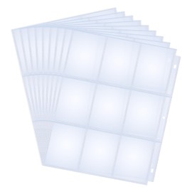 Agbihtb 360 Pockets Trading Card Sleeves - 9 Pocket Page Double-Sided Ultra-Clear Card Sheets for 3 Ring Binder - Protector for Game, Hockey, Yugioh/MTG, Baseball, Business Cards and Coupons