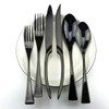Uniturcky Stainless Steel Mirror Polished Black Flatware Set , Steak