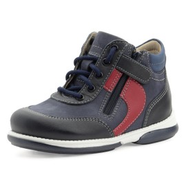 Memo Tobi Ankle Support Children's Corrective Orthopedic Sneaker, Blue/Red, 31 (13.5 M US Little Kid)