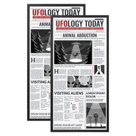 DOAI ART 11x22 Newspaper Frame 2 Pack, Black 11x22 Frames for Horizontal or Vertical Wall Mounting, Scratch-proof Safe and Artistic Large Photo Frame Wall Art