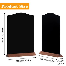 GUOKOFF Chalkboard Signs A4, 2PCS Tabletop Blackboard with Stand, Acrylic Menu Chalk Board Sign, Double Sided Blackboard Message Board for Wedding Restaurant Party