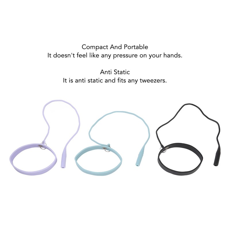 3PCS Eyelash Extension Tweezers Holders Bracelet Silicone Ring Tweezers Protector