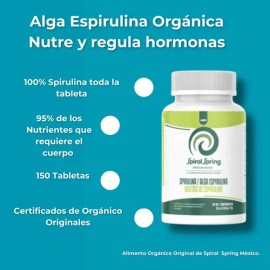 Spirulina Máxima 1bote Spiral Spring 150tab 500mg Organica                                                                                            