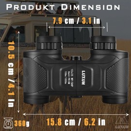 LUXUN 10x25 Binoculars for Adults, Small Binoculars with BaK4 Prism, IPD 58-79mm, for Bird Watching, Travel, Hunting