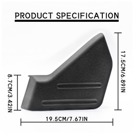 Vanshly Left Driver Seat Trim Cover Panel Compatible with 2009-2014 Ford F-150，9L3Z-1661693-CA，Black Cover (Black)