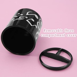 Boerni Music Note Pencil Container, Black Music Notes Melody Theme Pencil Pot Organizer for Desk Music Decoration School Graduation Stationery Gift (Music Note Style)