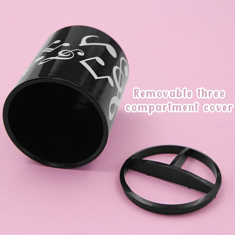 Boerni Music Note Pencil Container, Black Music Notes Melody Theme