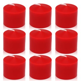 9-Pack 1.25-Inch Red Votive Candles, Unscented Small Tealight Candle for Home Decor and Special Occasions