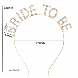 Apone Fatu Rhinestone Bride Headband, Bride to Be Headpiece,Bride Crown Tiara Hair Decoration for Wedding, Bachelorette Parties, Bridal Shower (Rose Gold)