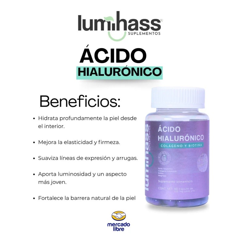 Lumihass Colágeno Fresa | Omega 3 Biotina + Ácido Hialuronic