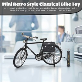 COLEESON Retro Bicycle Model Kit for Kids, Model Kits for Adults to Build, DIY Bicycle Model Ornament, 1:10 Creative Iron Art Tabletop Ornament Toys for Gifts Home Office Decor