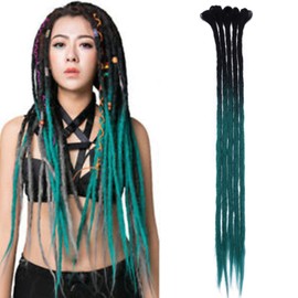 Dreadlocks Hair Extension Synthetic Hair Braided - Accessories Dreadlocks Synthetic Afro Kinky Strands for Braid Crochet Braiding Hair African - Black + Blue