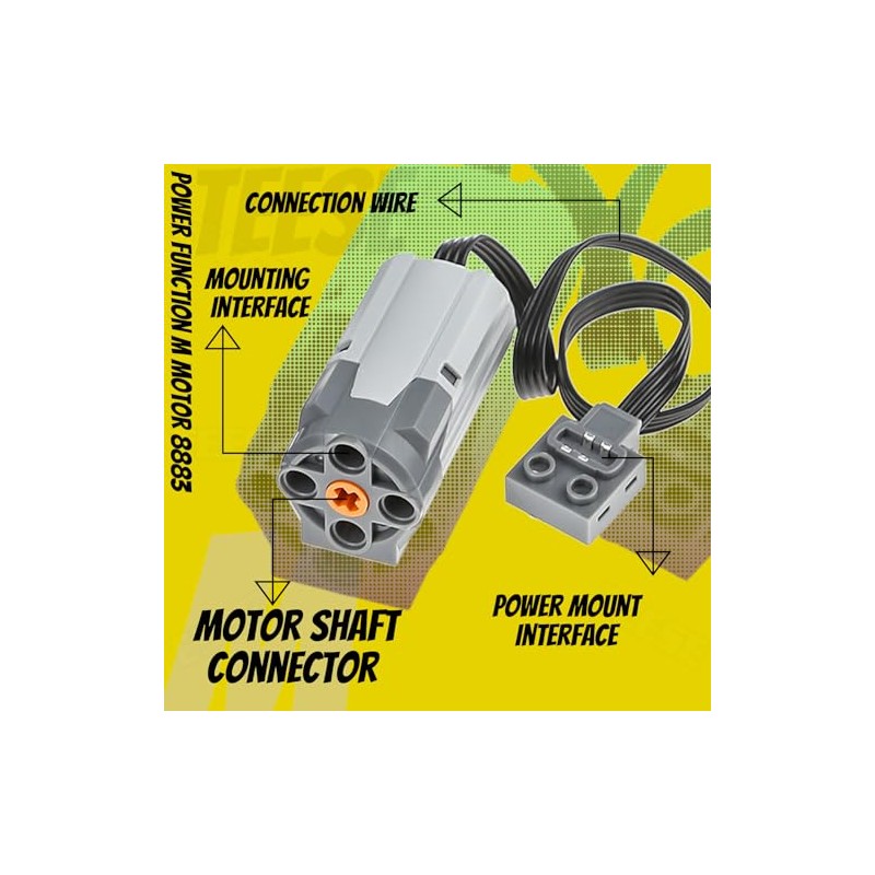TEESE 3pcs Technic-Motor-Kit with M-Motor 8883, Compatible with Technic-Parts for