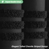 Dynamene 78 Inch Long Shower Curtain, Textured Tufted Chenille Striped