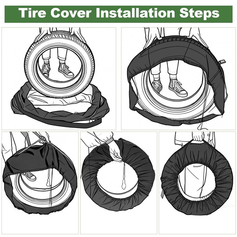 2 Pack Seasonal Tire Tote, 700D Spare Tire Cover -