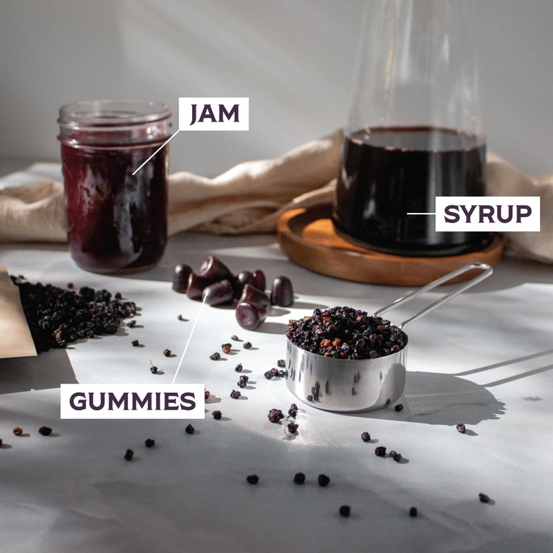 Waterglider International Certified USDA - 100% Organic Dried Elderberries -