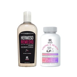 Kit para Crecimiento Capilar, Shampoo 250 ml  Suplemento Beauty  Strong 30 Cpsulas, con Biotina, Colgeno y cido Hialurnico                            