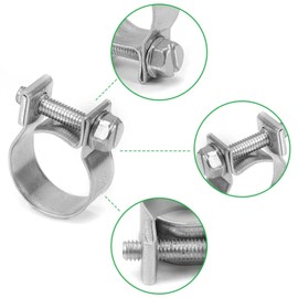 cyclingcolors 10x Mini Fuel Line Hose Clamp Hose Clamp Petrol Hose Clamp Car Motorcycle Moped Scooter Lawn Mower 6-8 mm