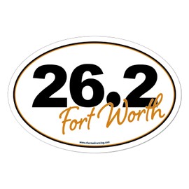 Charmed Running Brand Fort Worth Marathon 26.2 Distance in Script Removable Bumper Sticker Window Decal OR Car Magnet (Decal)