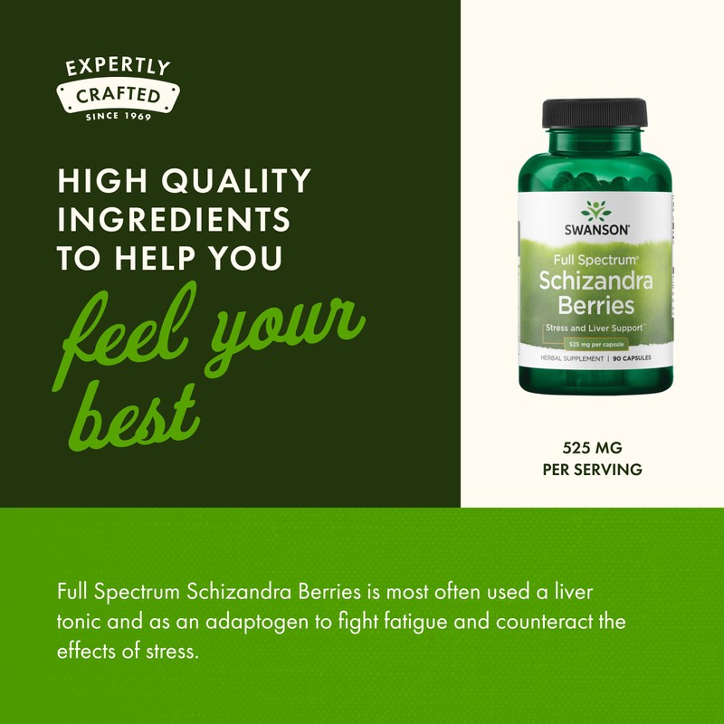 Swanson Full Spectrum Schizandra Berries - Herbal Supplement Promoting Stress