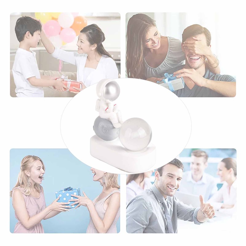Resin Astronaut Crystal Ball Night Light Galaxy 3D Inner Carving